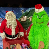 Santa and Grinch at Christmas Tree Lighting